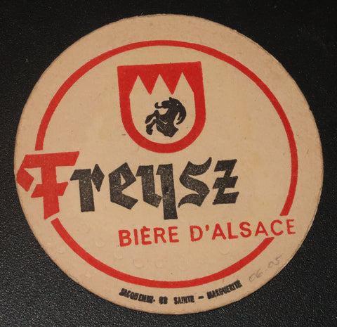 Ancien sous bock de la brasserie Freysz bière d'Alsace