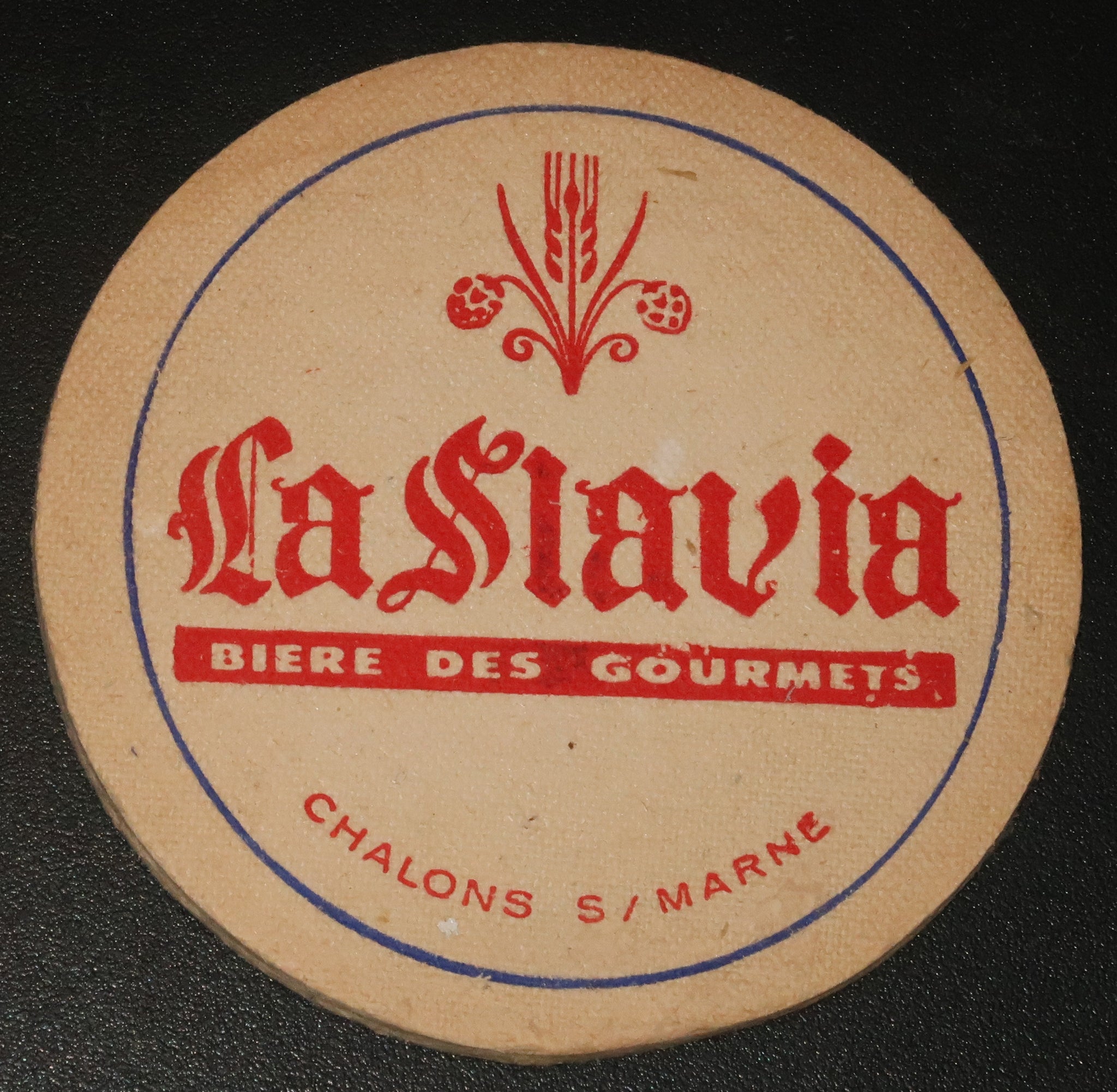 Ancien sous bock de la brasserie Slavia bière de Chalon sur Marne