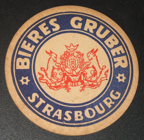 Ancien sous bock de la brasserie Gruber bière de Strasbourg