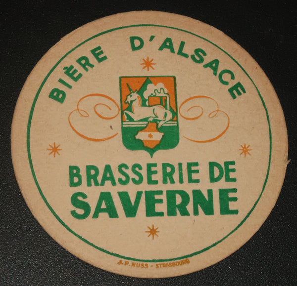 Ancien sous bock de la brasserie de Saverne bière d'Alsace