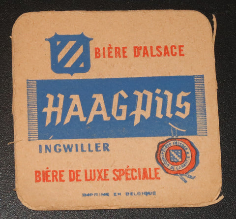 Ancien sous bock de la brasserie Haag bière d'Alsace