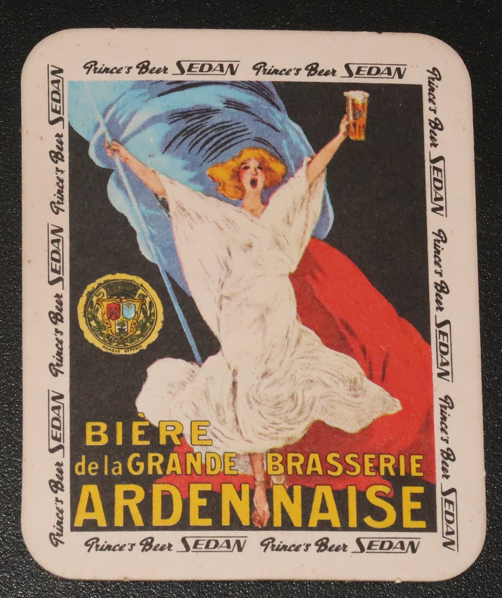 Ancien sous bock de la brasserie Ardennaise bière de Sedan