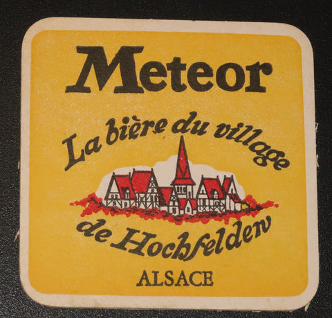 Ancien sous bock de la brasserie Meteor bière d'Alsace