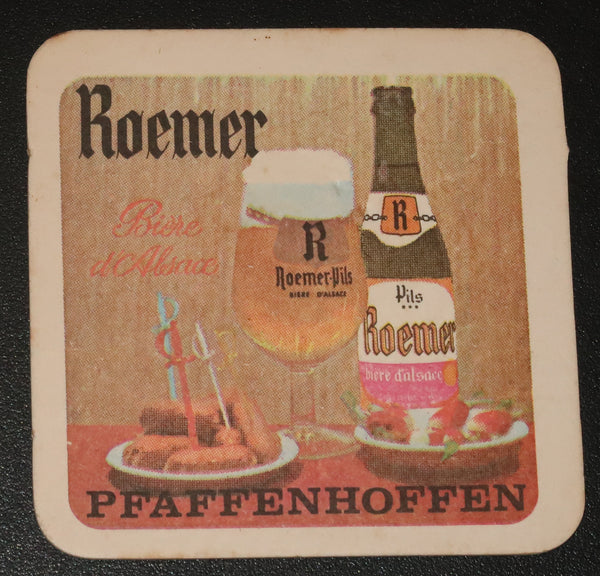 Ancien sous bock de la brasserie Roemer bière d'Alsace