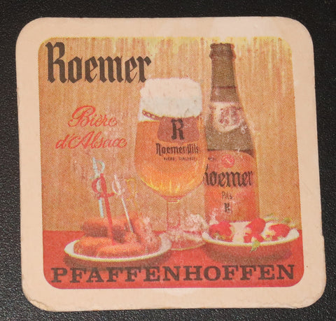 Ancien sous bock de la brasserie Roemer bière d'Alsace