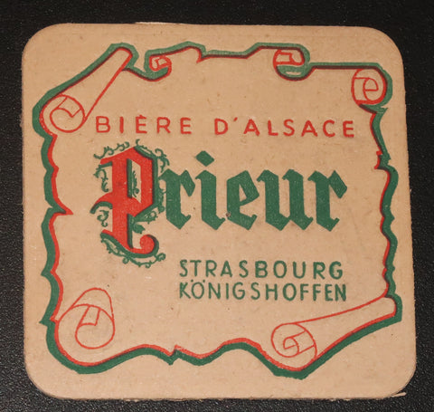 Ancien sous bock de la brasserie Prieur bière d'Alsace